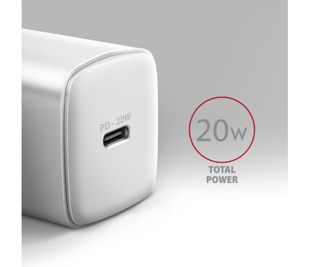 AXAGON ACU-PD20W PD 20W, 1x port USB-C, PD3.0/QC3.0/AFC/FCP/Apple Biała - 1485042 - zdjęcie 7